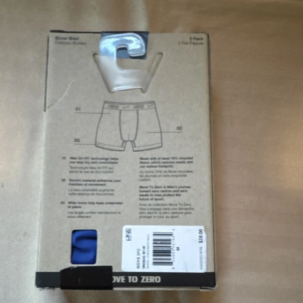 Nike Dri-FIT Essentials Micro Boxer Briefs 3 Pack Youth M Blue Black